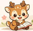 Shika-kun studying with a notebook